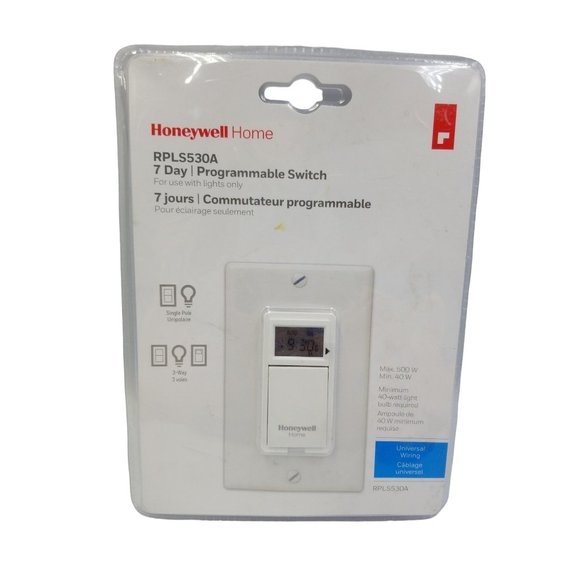 Honeywell Home 7-Day Programmable Switch In-wall Timer RPLS530A1038 - Picture 1 of 12